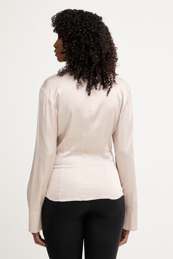 Ρούχα Silvian Heach πουκάμισο γυναικείο με βισκόζη SANAGE CVP26034CA μπεζ