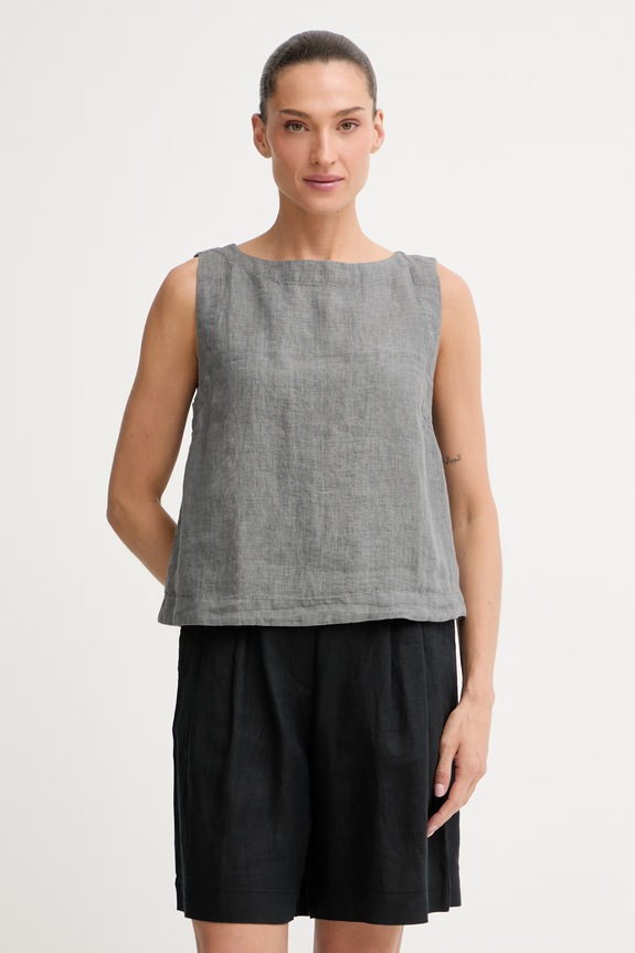 Marc O'Polo top damski lniany szary 5000014207
