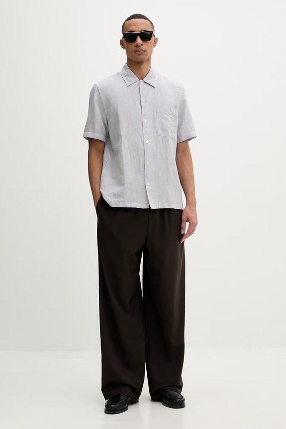 Marc O'Polo koszula męska z lnem 5000013946 niebieski ZS26