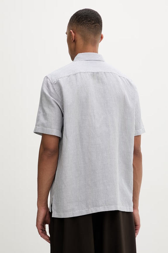 Odzież Marc O'Polo koszula męska z lnem 5000013946 niebieski