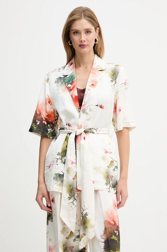 Silvian Heach jachetă cu in GABBRIL cu modele bej GPP26280GC