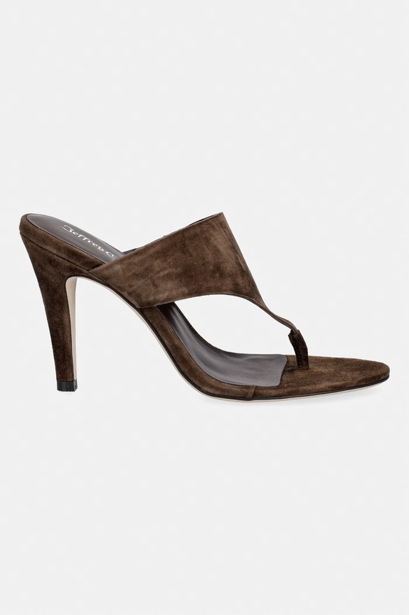 Jeffrey Campbell șlapi pentru femei, din piele întoarsă AZULA JCD.242.4.10 maro SS26