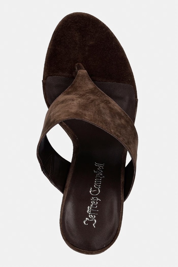 Jeffrey Campbell șlapi pentru femei, din piele întoarsă AZULA maro JCD.242.4.10