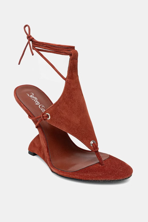 Semišové sandály Jeffrey Campbell PACHOULI klín burgundské U239.02.012