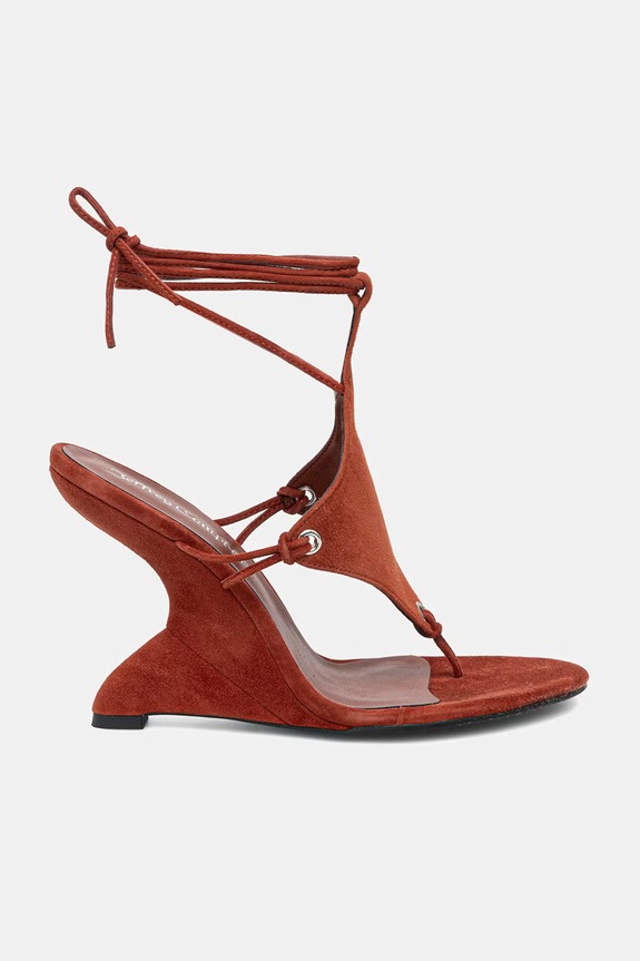 Semišové sandály Jeffrey Campbell PACHOULI U239.02.012 burgundské SS26
