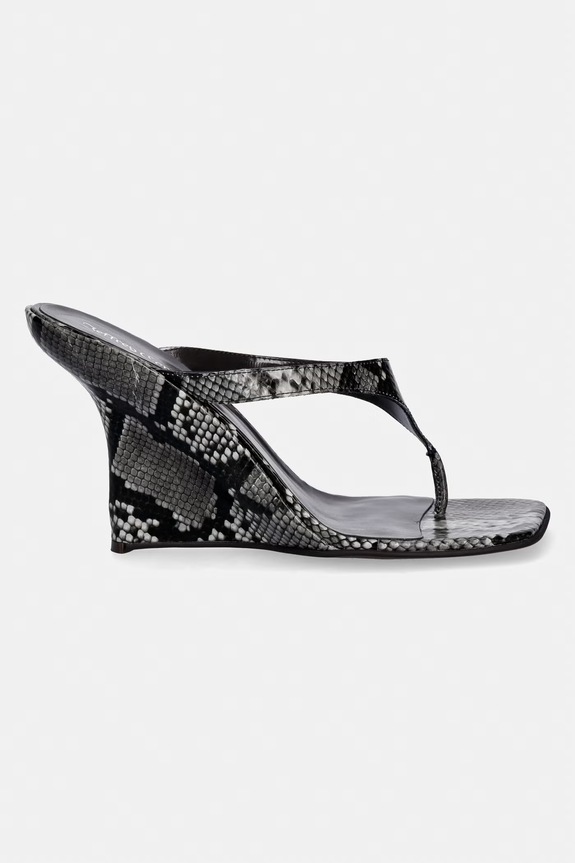 Jeffrey Campbell șlapi de piele ROMEE U305.02.018 negru SS26