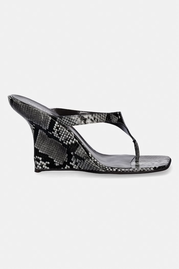 Jeffrey Campbell șlapi de piele ROMEE U305.02.018 negru SS26