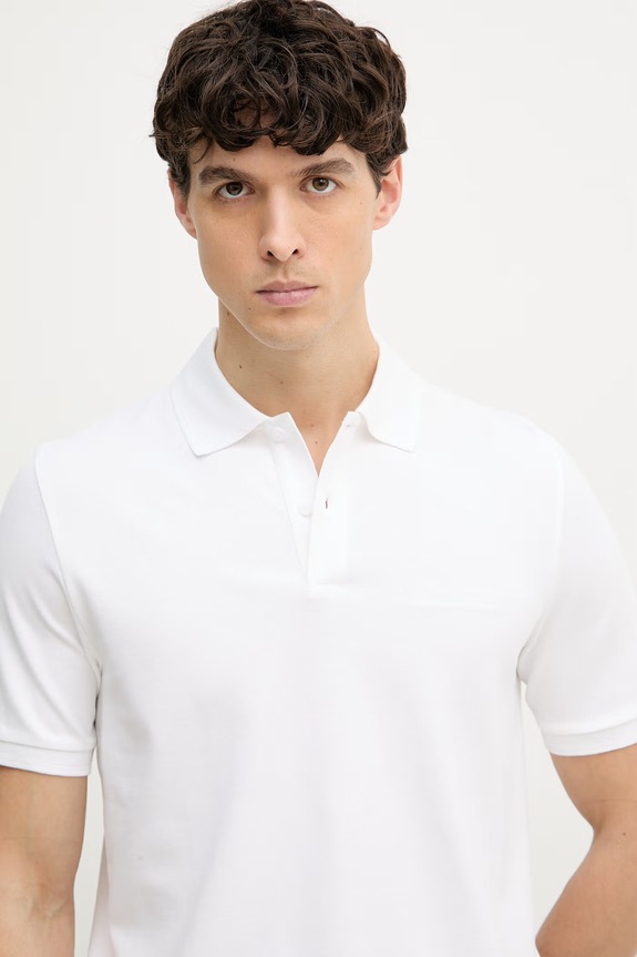 Marc O'Polo polo tričko pánske s bavlnou biela 5000013992