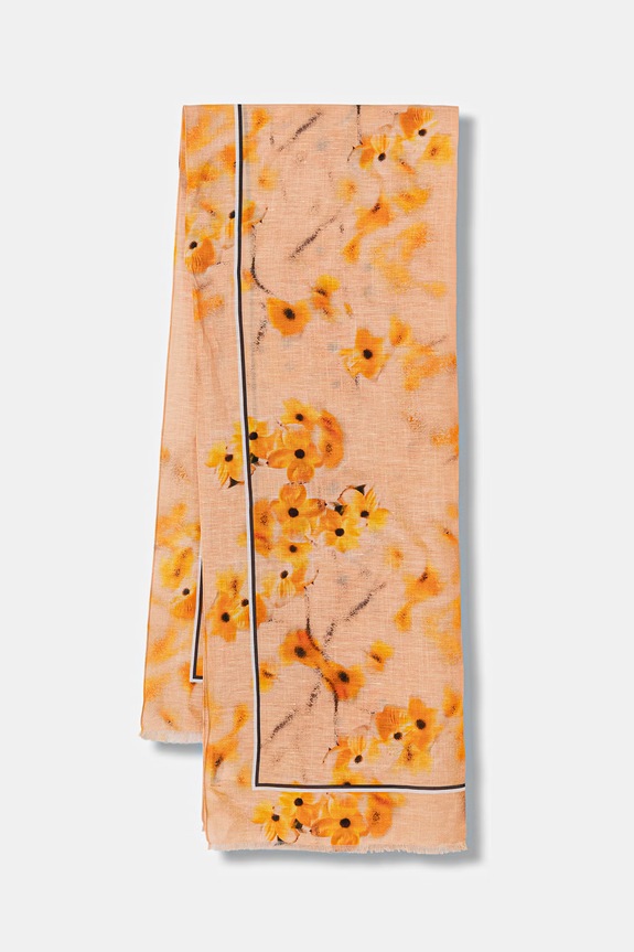 Marc O'Polo σάλι γυναικείο από πρόσμιξη λινού πορτοκαλί 5000014164