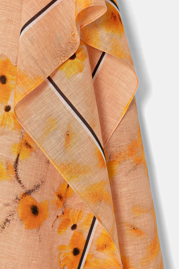 Αξεσουάρ Marc O'Polo σάλι γυναικείο από πρόσμιξη λινού 5000014164 πορτοκαλί