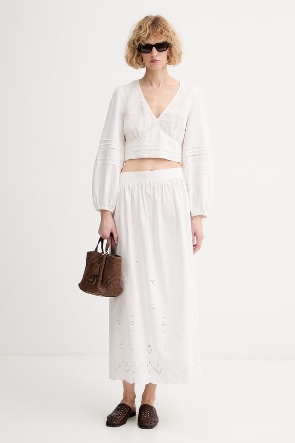 Marc O'Polo gonna in cotone 5000010143 bianco ZS26