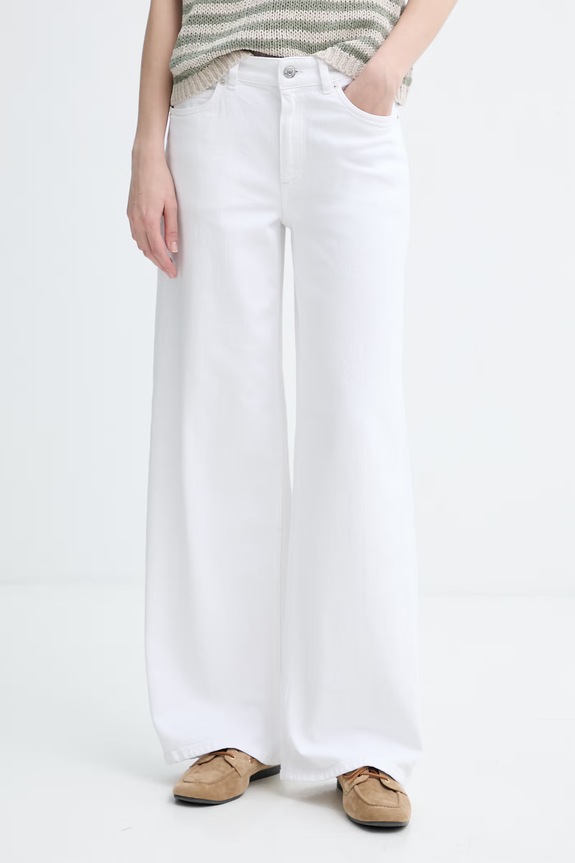 Marc O'Polo jeansy wide leg damskie biały 5000014176