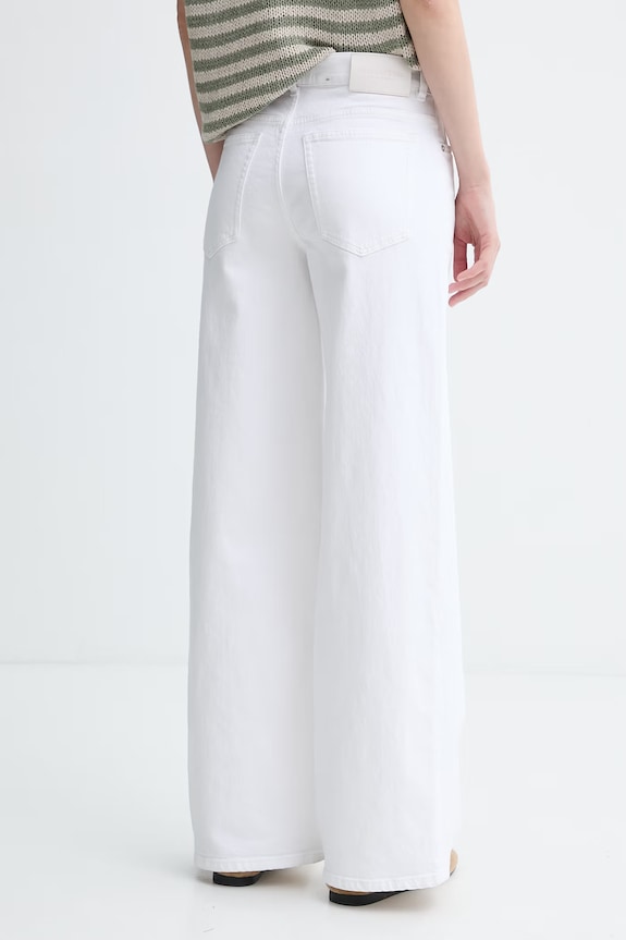 Odzież Marc O'Polo jeansy wide leg damskie 5000014176 biały