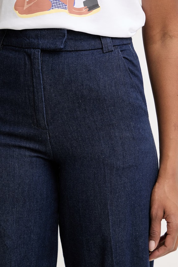 Silvian Heach jeansy wide leg damskie PAIFA granatowy GPP26009PA