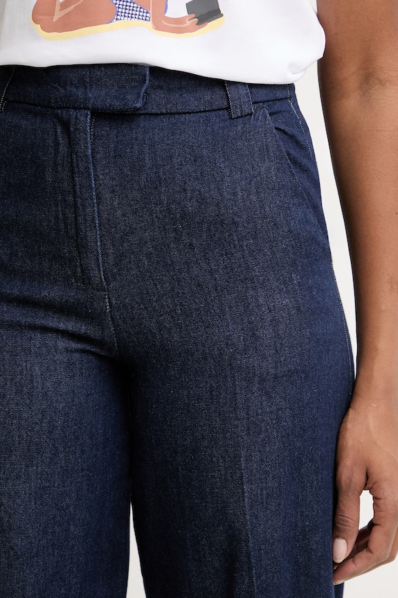 Silvian Heach jeansy wide leg damskie PAIFA granatowy GPP26009PA