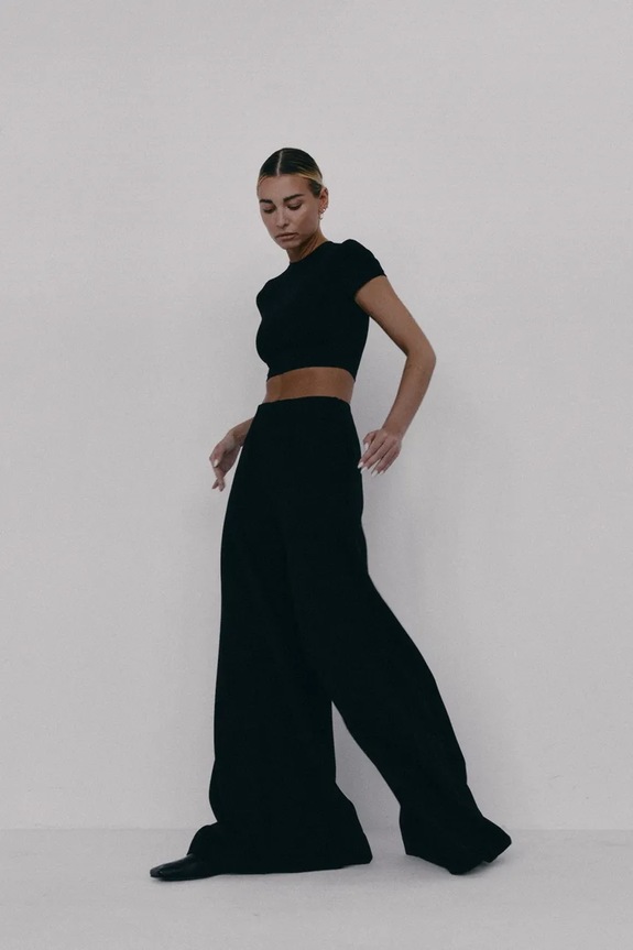 Muuv. spodnie wide leg damskie JOIA spodnie.wys.stan.JOIA czarny ZS26