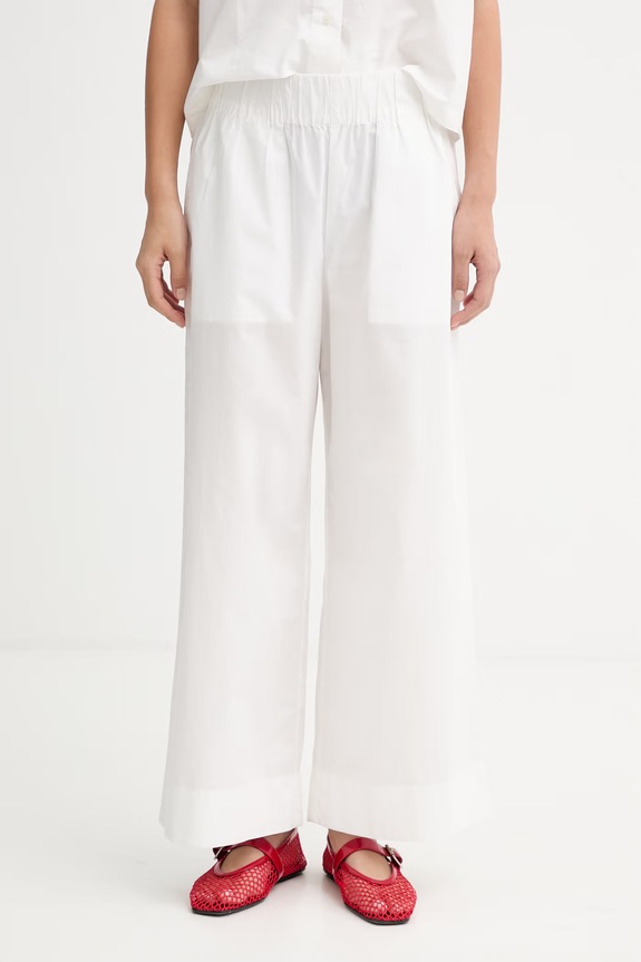 Marc O'Polo pantaloni pentru femei, din bumbac alb 5000011272