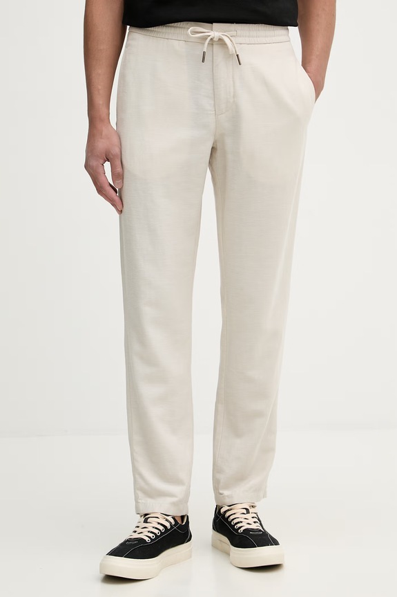 Marc O'Polo pantaloni da uomo con lino beige 5000013922