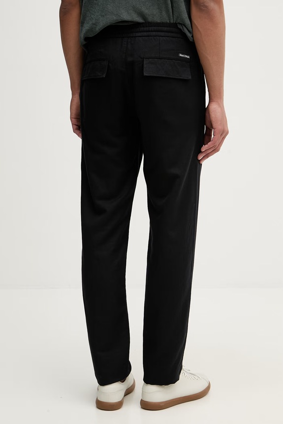 Ρούχα Marc O'Polo παντελόνι Ανδρικό με λινό 5000013922 μαύρο