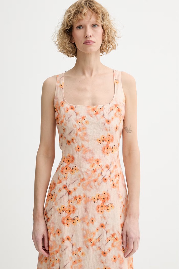 Marc O'Polo rochie de vară din in portocaliu 5000014012
