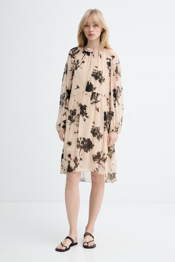 Marc O'Polo rochie babydoll din vâscoză 5000014062 bej ZS26
