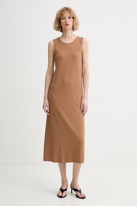 Marc O'Polo rochie de vară din vâscoză maro 5000014132