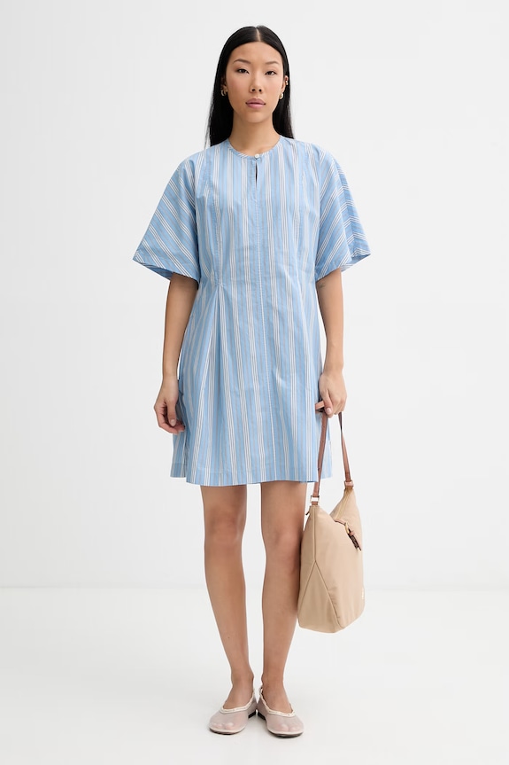 Marc O'Polo rochie evazată din bumbac 5000010079 albastru ZS26