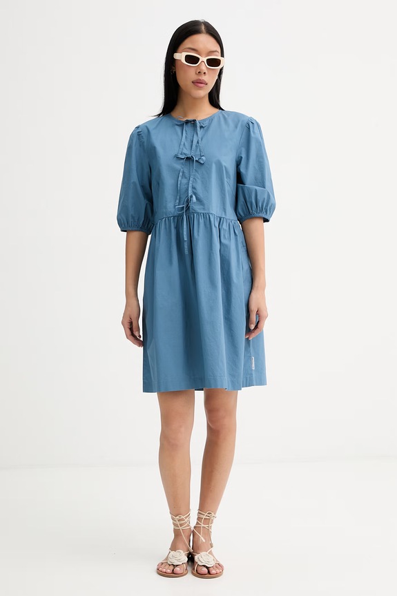 Marc O'Polo vestito svasato in cotone 5000010260 blu ZS26