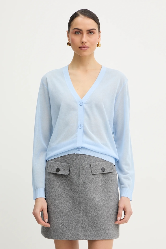 Silvian Heach cardigan AGARWA uni albastru GPP26519CD