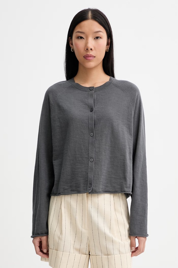 Marc O'Polo cardigan pentru femei, cu bumbac gri 5000014142