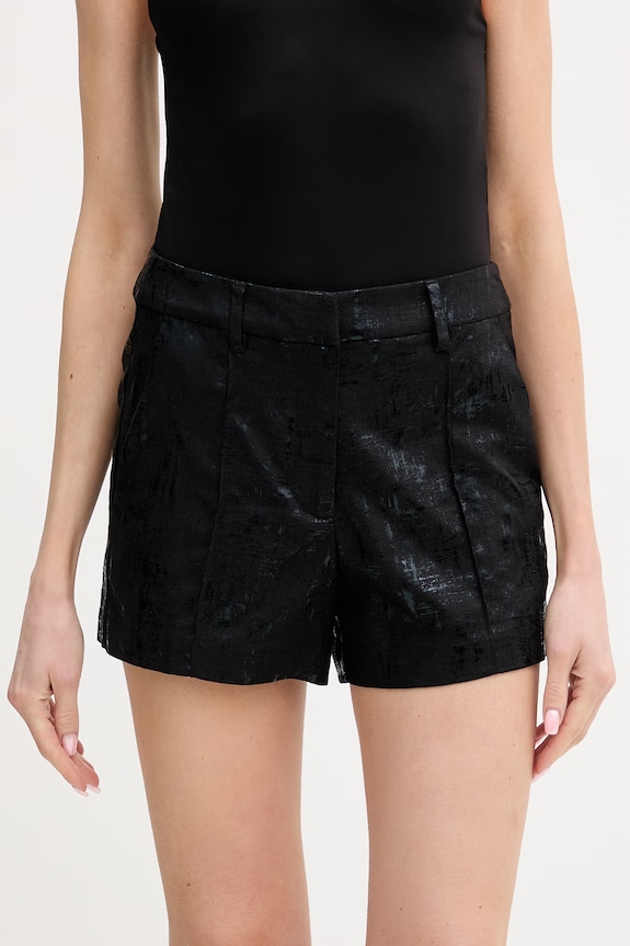 Silvian Heach pantaloni scurți cu in RABAD panza negru GPP26048SH