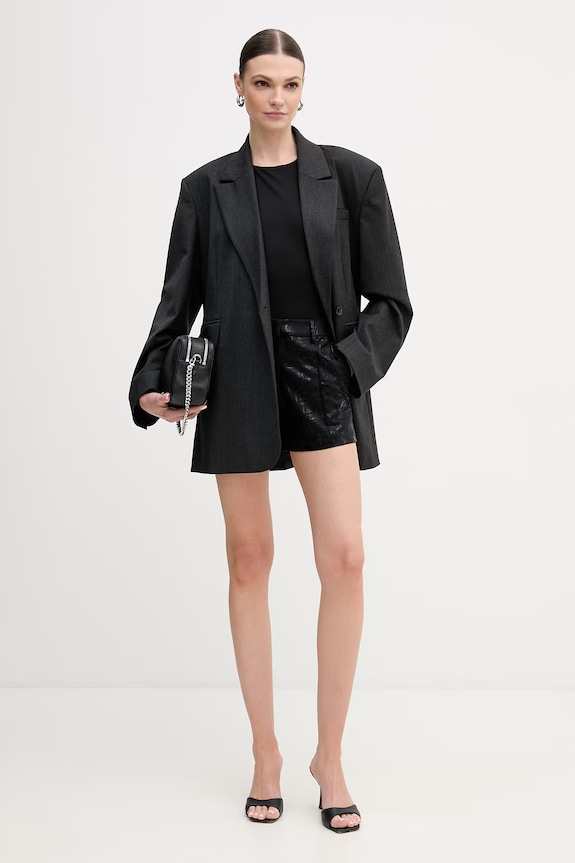 Silvian Heach pantaloni scurți cu in RABAD GPP26048SH negru ZS26