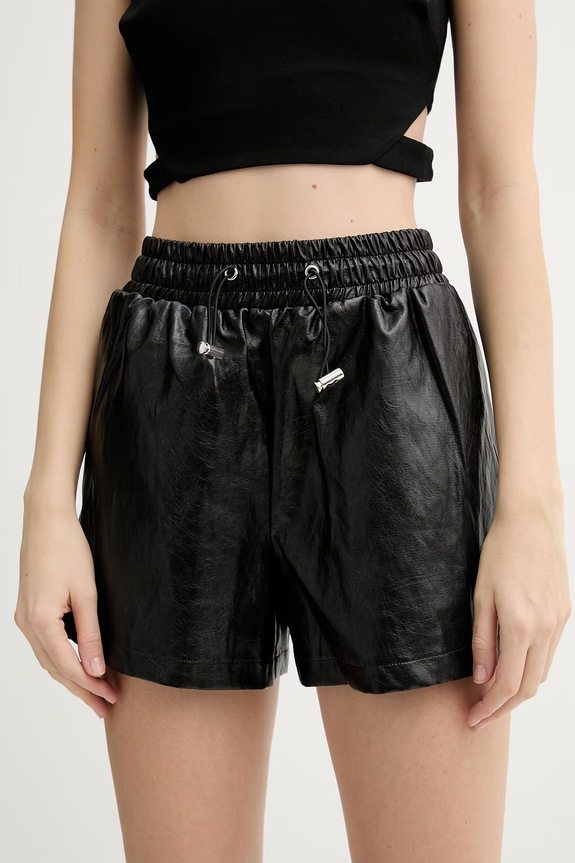 Silvian Heach pantaloni scurți VRENIN panza negru GPP26118SH