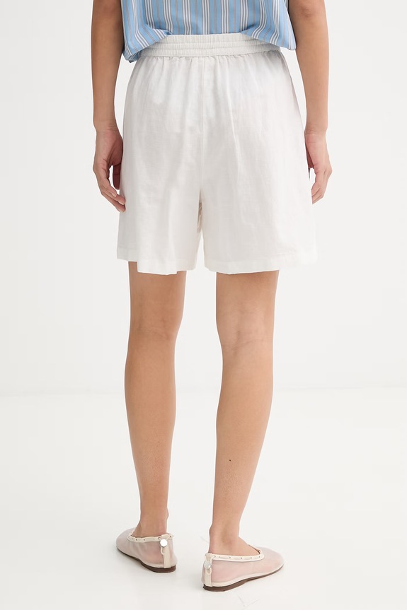 Ρούχα Marc O'Polo σορτς γυναικεία με λινό 5000010127 λευκό