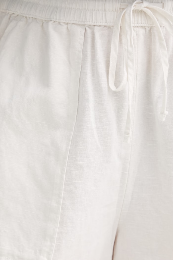 Marc O'Polo σορτς γυναικεία με λινό λευκό 5000010127