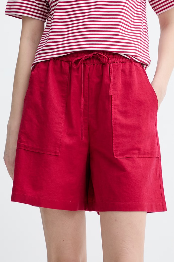 Marc O'Polo pantaloni scurți pentru femei, din in rosu 5000010127