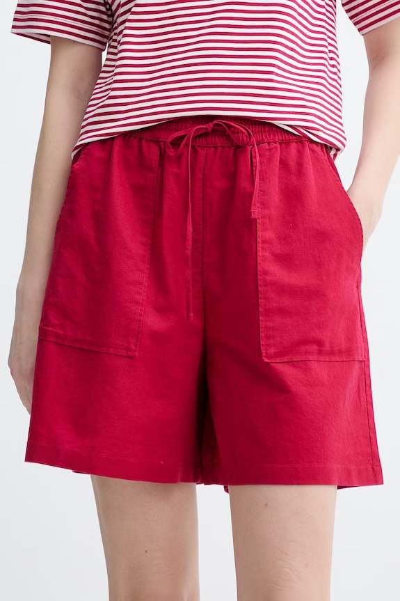 Marc O'Polo pantaloni scurți pentru femei, din in rosu 5000010127