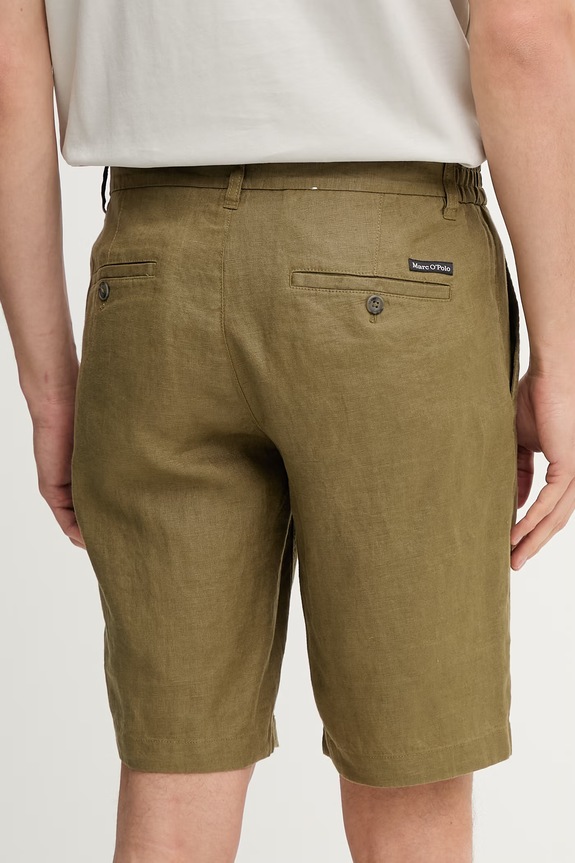 Îmbrăcăminte Marc O'Polo pantaloni scurți pentru bărbați, din in 5000013930 verde