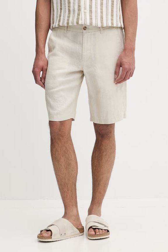 Marc O'Polo pantaloncini da uomo in lino beige 5000013930