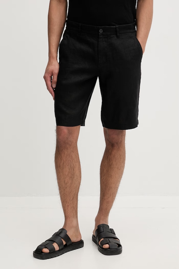 Marc O'Polo pantaloncini da uomo in lino nero 5000013930