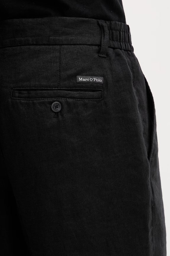 Marc O'Polo pantaloncini da uomo in lino nero 5000013930