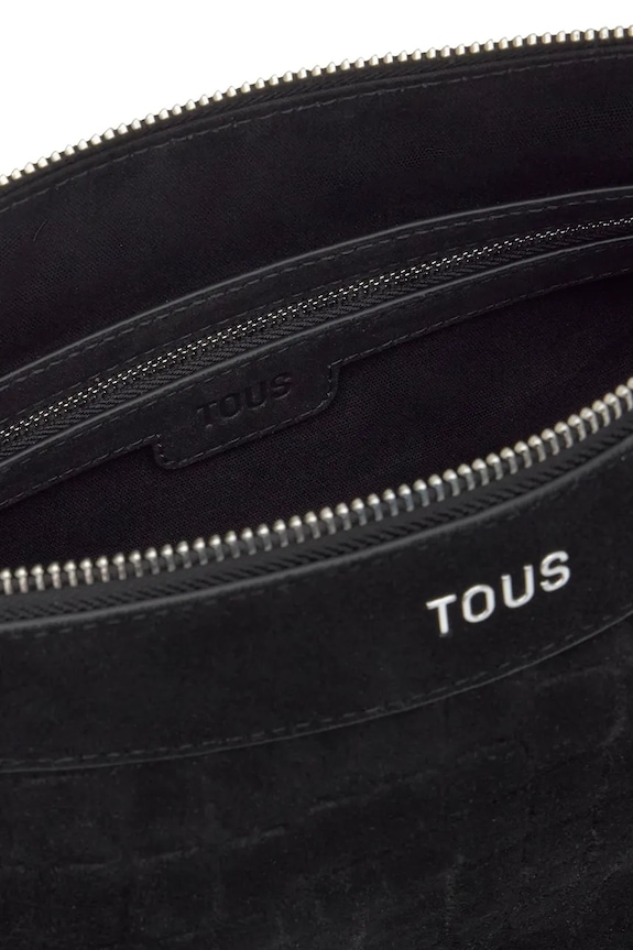 Akcesoria Tous torebka zamszowa Hombro Halfmoon 2002359051 czarny