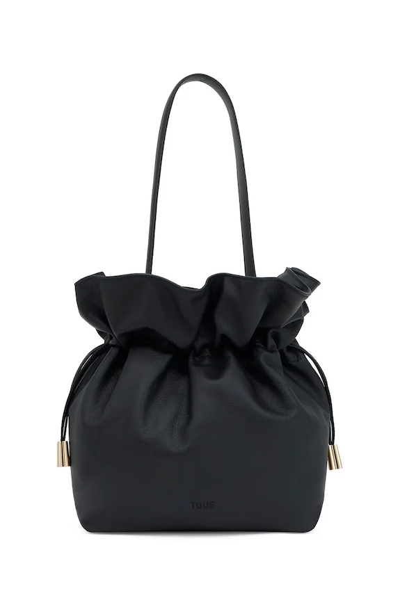 Kožená kabelka Tous Heritage usňová koža čierna 2002375351