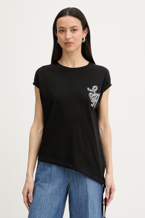 Silvian Heach tricou pentru femei, din bumbac WABAK negru GPP26102TS