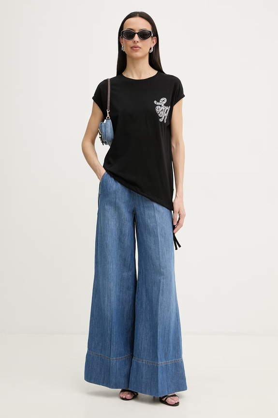 Silvian Heach tricou pentru femei, din bumbac WABAK GPP26102TS negru ZS26
