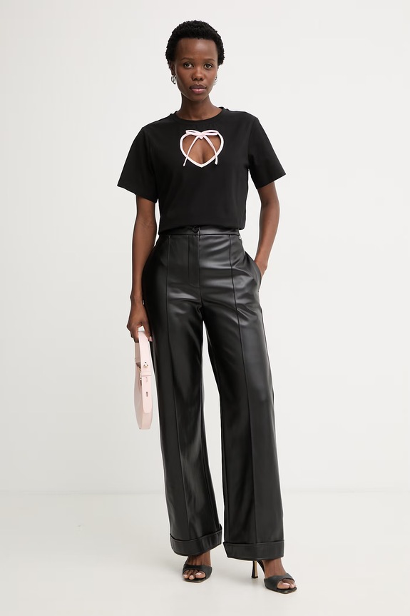 Silvian Heach tricou pentru femei, din bumbac cu elastan KHERNA CVP26036TS negru ZS26