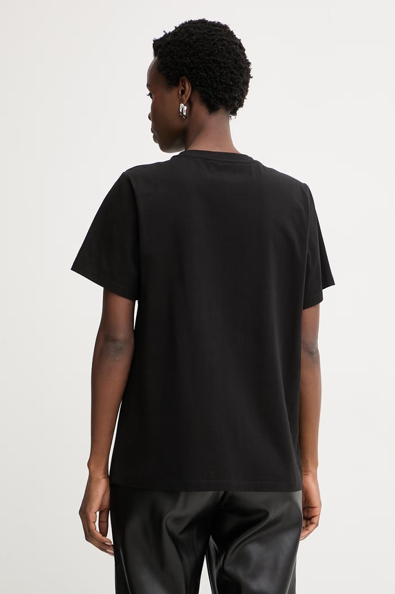 Îmbrăcăminte Silvian Heach tricou pentru femei, din bumbac cu elastan KHERNA CVP26036TS negru