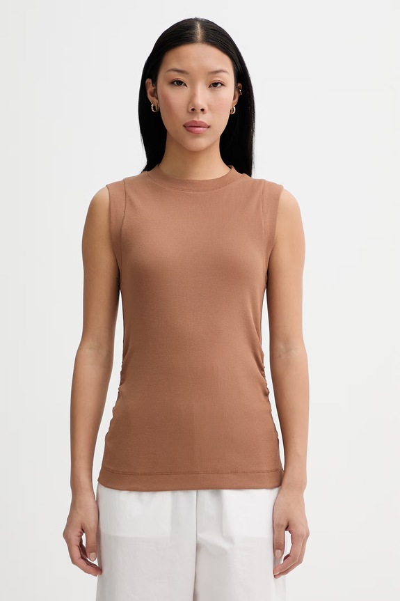 Marc O'Polo top pentru femei, din bumbac cu elastan maro 5000014121