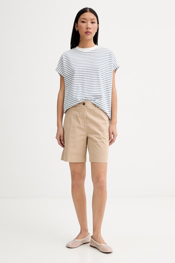 Marc O'Polo T-shirt damski bawełniany 5000009996 biały ZS26