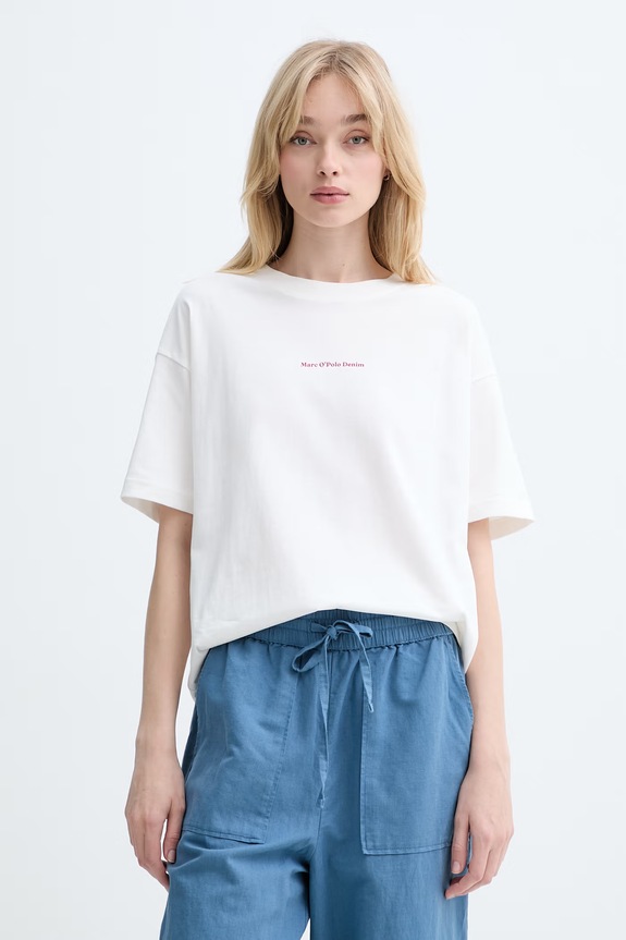 Odzież Marc O'Polo T-shirt damski bawełniany 5000010000 beżowy